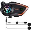 LTPRTZ Auricolare Bluetooth per casco da moto - Sistema di comunicazione per motociclisti - Viaggio sicuro - Cancellazione del rumore - Portata di 500 metri - Colore: nero