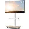 LTPRTZ Standard per la televisione mobile - Support per TV da parete - Televisore da presentare - Materiali: legno e metallo - Dimensioni: da 32 a 65 pollici - Colore: bianco
