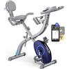 LTPRTZ Cyclette da casa - Ergometro pieghevole - Attrezzatura per il fitness domestico - Ruota multifunzione 4-in-1 - Peso massimo supportato: 136 kg - Colore: blu