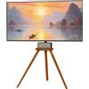 LTPRTZ Support TV - Treppiede universale - Arredamento soggiorno - Regolabile in altezza - Adatto per schermi da 45-65 pollici - Colore legno
