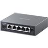 LTPRTZ Switch di rete - Hub Ethernet - Internet veloce - 6 porte da 2,5 Gbit - 115 x 95 x 30 mm - Grigio