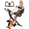 LTPRTZ Cyclette pieghevole - Bicicletta da indoor - Allenamento a casa - 5 posizioni di allenamento - 109H x 43W x 97Dcm - Arancione