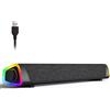 LTPRTZ Altoparlanti per computer, soundbar - Audio per desktop - Musica e film - Illuminazione LED colorata - Design a 30 gradi - Grigio
