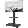 LTPRTZ Supporto TV girevole - Base in legno con ruote - Ideale per sistemi di intrattenimento - Adatto per schermi da 32 a 65 pollici - Colore: nero