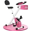 LTPRTZ Bicicletta fitness, cyclette - Attrezzo per allenamento indoor - Ideale per allenarsi a casa - Design pieghevole - 8 livelli di resistenza - Rosa