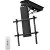 LTPRTZ Supporto TV motorizzato - Staffa a soffitto retrattile - Risparmio di spazio - Telecomando wireless - Fino a 70 pollici - Nero