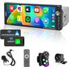 LTPRTZ Autoradio con schermo - Lettore multimediale per auto - Navigazione e riproduzione musicale - CarPlay e Android Auto wireless