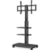 LTPRTZ Support TV - Carrello mobile - Posizionamento flessibile - Rotazione e regolazione in altezza - Per schermi da 32-70 pollici - Colore: nero