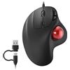 LTPRTZ Mouse a trackball - Mouse ergonomica - Lavoro confortevole - Controllo con il pollice - Cavo da 1,8 metri - Colore nero