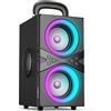 LTPRTZ Altoparlante Bluetooth portatile - Grande cassa acustica - Musica per feste - Mobile in legno - Potenza di picco di 80W - Colore legno