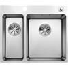 Blanco PRONTA CONSEGNA - SPEDIZIONE IMMEDIATA Lavello 2 Vasche Sopratop Filotop 585 x 500 mm Acciaio Inox Vasca Grande a Destra con fascia miscelatore Saltarello PushControl Troppopieno Rettangolare e Scarico InFino SOLIS 340/180-IF/A BLANCO 1526132 …