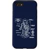 Isometric Drafting Lab Custodia per iPhone SE (2020) / 7/8 Robot Blueprint 1962, Retro Robot Sci-Fi, Engineer