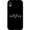Farm & Cattle Rancher Apparel Custodia per iPhone XR Cow Heartbeat ECG Pulse Line Art Allevatore di bestiame