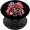 Puerto Rico Bow Boricua Pride Tropical I Principessa portoricana Bow Puerto Rico Girl Hispanic Heritage PopSockets PopGrip Adesivo