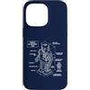 Isometric Drafting Lab Custodia per iPhone 14 Pro Max Robot Blueprint 1962, Retro Robot Sci-Fi, Engineer