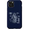 Isometric Drafting Lab Custodia per iPhone 11 Pro Robot Blueprint 1962, Retro Robot Sci-Fi, Engineer