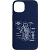 Isometric Drafting Lab Custodia per iPhone 13 Robot Blueprint 1962, Retro Robot Sci-Fi, Engineer