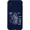 Isometric Drafting Lab Custodia per iPhone XS Max Robot Blueprint 1962, Retro Robot Sci-Fi, Engineer