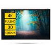 OVERMAX Schermo Proiezione Semiautomatico Sospeso 100Pollici Tela | Dimensioni 221 x 124 cm, Full HD 16:9 4k 3D Lunghezza Schermo Regolabile Struttura Stabile Metallo Montaggio Parete Soffitto