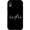 Acoustic Guitar Musician Pulse Heartbeat Custodia per iPhone XR Chitarra Acustica Battito cardiaco ECG Pulse Musicista Grafica