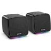 Atlantis Casse PC USB, Altoparlanti PC USB, Audio Jack, Nere con LED RGB | Casse per PC fisso e per PC portatile, USB per alimentazione, Jack 3,5mm per audio; 2 × 3 W RMS; LED RGB; Volume sul cavo
