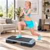 Anwick Tavola aerobica regolabile in altezza, step board per la casa, 109 cm | Con pedana strutturata, 4 blocchi di sollevamento rimovibili e 3 altezze di allenamento per cardio, step aerobica e fitness.