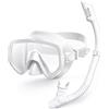 huiyonglan Set da snorkeling per adulti, maschera da nuoto panoramica a 180°, in vetro temperato, anti-appannamento, con tappo a tenuta stagna, attrezzatura professionale per snorkeling, immersioni subacquee