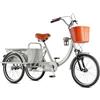 Generico Triciclo da Carico per Adulti, Bicicletta a 3 Ruote per Anziani Forcella idraulica, doppio freno, anti-ribaltamento, portabicchiere, cestino + box posteriore apribile, merci/passeggero