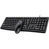 Domary Tastiera e Mouse Cablati Combo, Set Ergonomico USB con 1000 DPI per | Sensore Ottico per Controllo Preciso, Tasti Silenziosi a Profilo Basso, Layout a Grandezza Naturale con Tastierino