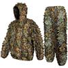 MOPHOTO Ghillie Suit 3D Leafy Camo Tuta da caccia, Woodland Gilly Suits con cappuccio Gillies per uomini giovani, tuta mimetica da caccia con foglie, per caccia nella giungla, tiro, softair, costume