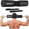 Gymtek Imbottitura in schiuma per bilanciere, 45 cm x 8,5 cm, imbottitura, squat, cuscino cervicale, antiscivolo, con cinture di sicurezza aggiuntive, asta