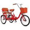 Generico Triciclo Pieghevole per Adulti, Bici a 3 Ruote per Due Persone, Trike con vano per Anziani Telaio acciaio alto carbonio, forcella idraulica,sella e manubrio regolabili, carico max 150kg