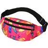 Generic kaGeneric267.13 - Marsupio sportivo da corsa da uomo e da donna, borsa per cellulare da esterno, casual, con stampa, aderente, a vita alta, rosa acceso, taglia unica
