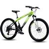 IBK Bicicletta Bici MTB 24'' Pollici Mountain Bike AMMORTIZZATA Ragazzo Cambio 21 Velocità Freni a Disco, Telaio in Alluminio