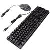 Domary **Combo Tastiera e Mouse USB, Sensazione Meccanica 104 Tasti con | Design Floating Keycap, Materiale ABS Durevole, Fori di Drenaggio Antispruzzo, Mouse da 800/1000/1600 DPI per Gaming o