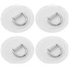 WonJoxel Paddleboard patch pad con anello a D, 4 pezzi | Accessori per barca gonfiabile in PVC, canoa, raft, kayak, tavola da surf, senza colla, 10,2 cm, bianco