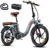 Fafrees 20 Bici Elettrica Pieghevole, 36 20Ah Bicicletta Elettrica Donna, Pedalata Assistita 3.0 Fat Bike Uomo Ebike da Città, 250W 25KM/h 7 Velocità, F20 Pro Verde