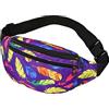 Generic kaGeneric267.13 - Marsupio sportivo da corsa da uomo e da donna, borsa per cellulare da esterno, casual, con stampa, aderente, a portafoglio, leggings da donna, a vita alta (viola, taglia unica)