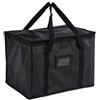 HEIBTENY Grande borsa termica per il pranzo, in tessuto laminato, per picnic, all'aperto, conservazione degli alimenti, nera, 35 x 23 x 26 cm (28 x 17 x 20 cm)