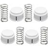 Generic Coolers Latch - Set di ricambio con 4 pulsanti e 4 molle | Componenti a pulsante e molla forniti insieme, tappi rotondi bianchi, parti di ricambio per veicoli e refrigeratori da pesca