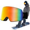 Generico Maschere da sci, Maschere da sci sulla neve Lente a doppio strato con | Occhiali da snowboard Protezione UV, casco antigraffio, compatibile con sferiche ad