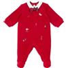 Chicco Tutina elegante da neonato in ciniglia rossa papillon tarta