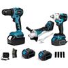 ANUSTOOL - Kit Completo Professionale Fai da Te 3 in 1 con Trapano Avvitatore a Batteria Smerigliatrice Angolare a Batteria Trapano ad Impulsi Svita B - SPEDIZIONE GRATUITA