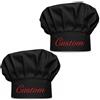 Dobraya Set di 2 cappelli da chef personalizzati con ricamo per uomo e donna, con nome personalizzato, per panettieri e cucina, regolabili