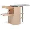 Foppapedretti 9900330103 LoStiro Mobile Asse da Stiro a Scomparsa in Legno con Ruote Ripiano Biancheria colore Naturale