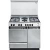 SMART De'Longhi SEX8542NEDM Smart Cucina a libera installazione 86 cm Piano Misto 4 Fuochi Gas 2 Piastre Forno Elettrico 42L Classe A (85x86x50 cm) colore Inox