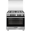 GLEM GAS Glem SA865MI6 Cucina A Elettrico con Forno Multifunzione Ventilato Classe A Cavita' XL Smalto Titanium Accensione Sottomanopola Incastrabile (60x80x90 cm) colore Acciaio inox