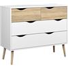 Etna Esidra, Delta, Credenza, Bianco (Beige/Bianco/Beige), 99 x 39 x 82 cm