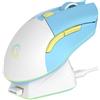 LTPRTZ Mouse wireless - Mouse da gaming - Precisione elevata - Ricarica magnetica - 12.000 DPI - Blu