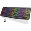 LTPRTZ Tastiera da gioco wireless - Retroilluminazione discreta - Comoda da digitare - Tasti multimediali - Layout QWERTZ - Colore nero